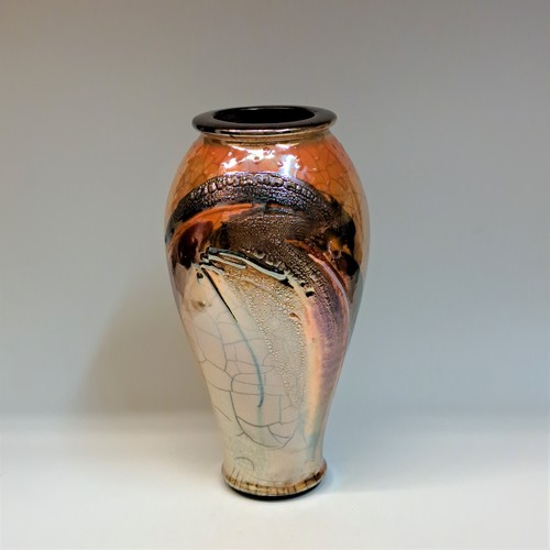 Click to view detail for #230758 Raku Glitter Pot $42